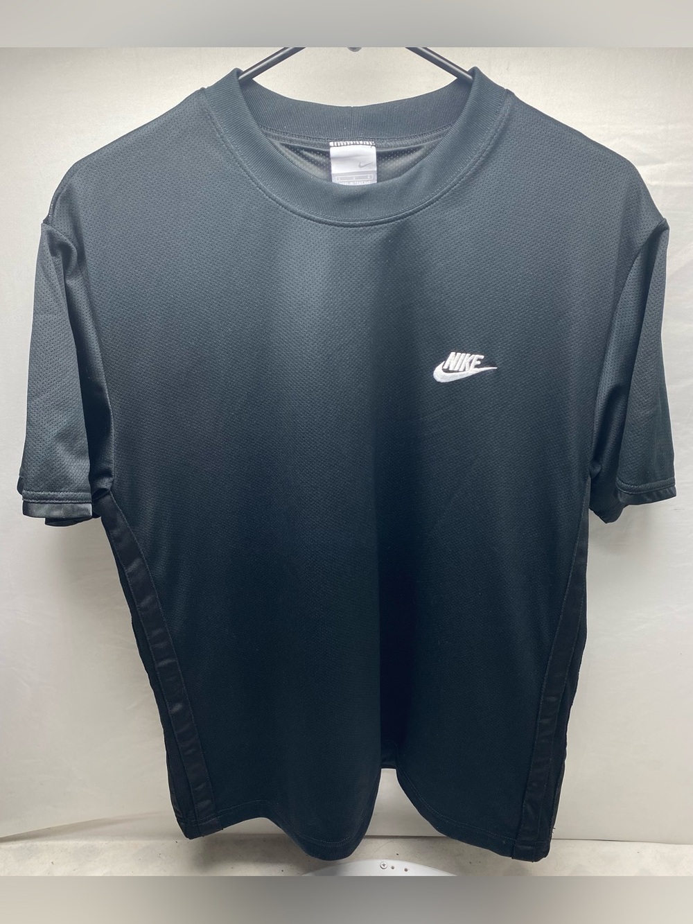 Nike Athletic Y2K Vintage Polyester Running Workout Tee Top Black Men's Size L